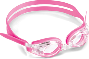 Zwembril kind roze met plan glazen