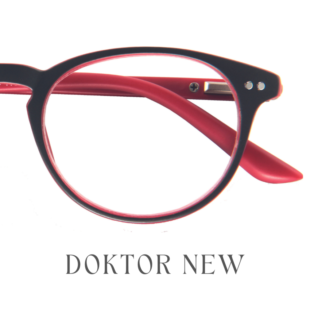 Afbeelding leesbril Doktor New van I Need You in het zwart met rood