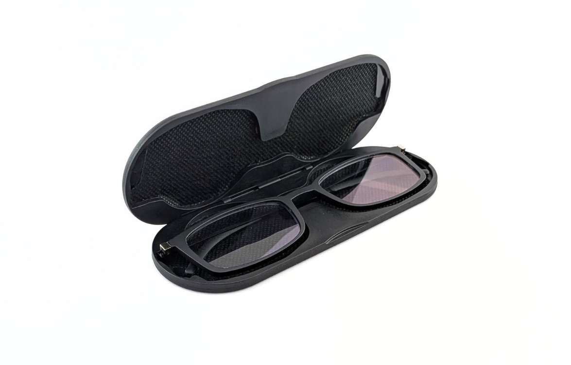 Compacte platte leesbril met magnetisch etui - Zwart mat - Rechthoekig - Afbeelding 2
